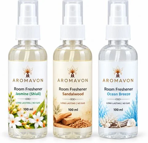 Original Aromavon Shiuli, Sandalwood and Ocean Breeze 100 ml bottles